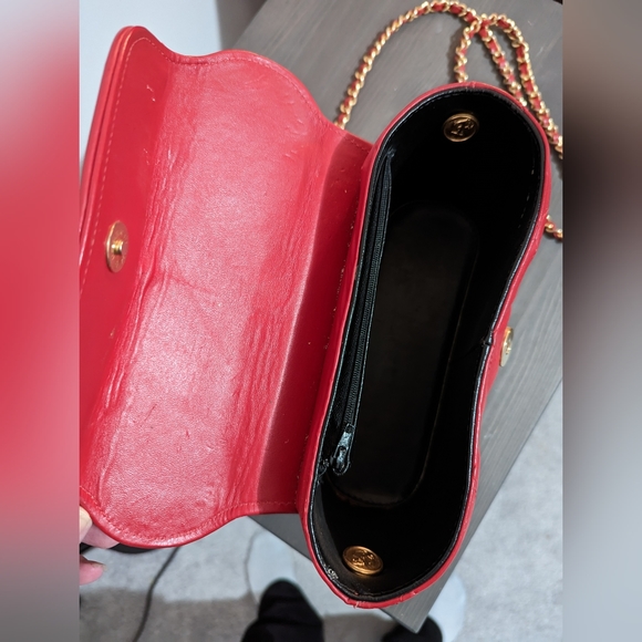 Vintage Red Leather Evening Purse - Picture 4 of 4